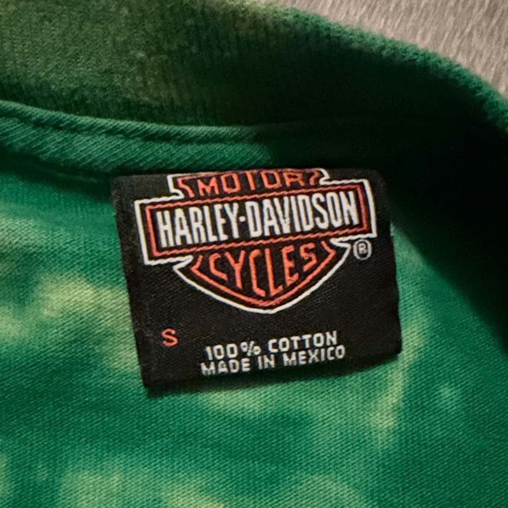 Harley-Davidson Green and Orange Graphic Crop Top - Picture 4 of 5